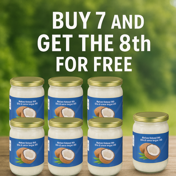 OFFERTA DI RISPARMIO 7x Olio di cocco Cosmolife "NF" 500ml +1 gratis