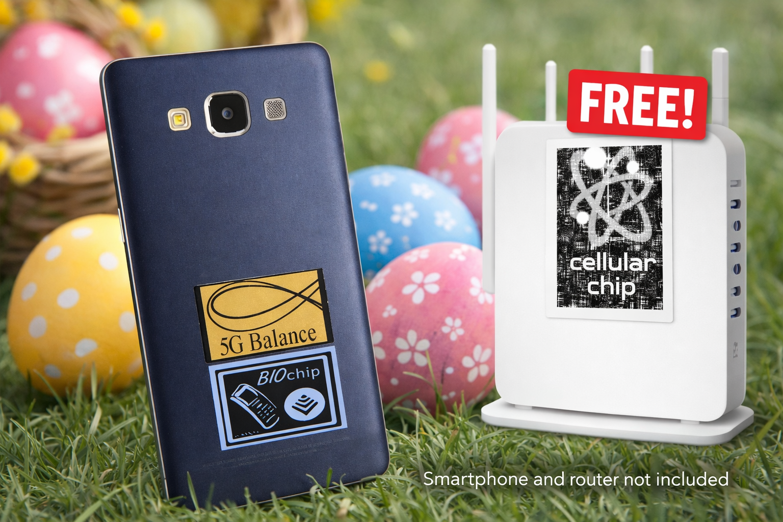 Smartphone und Router mit Ostereiern Set Protezione Pasqua + Chip GRATIS - immagine 1