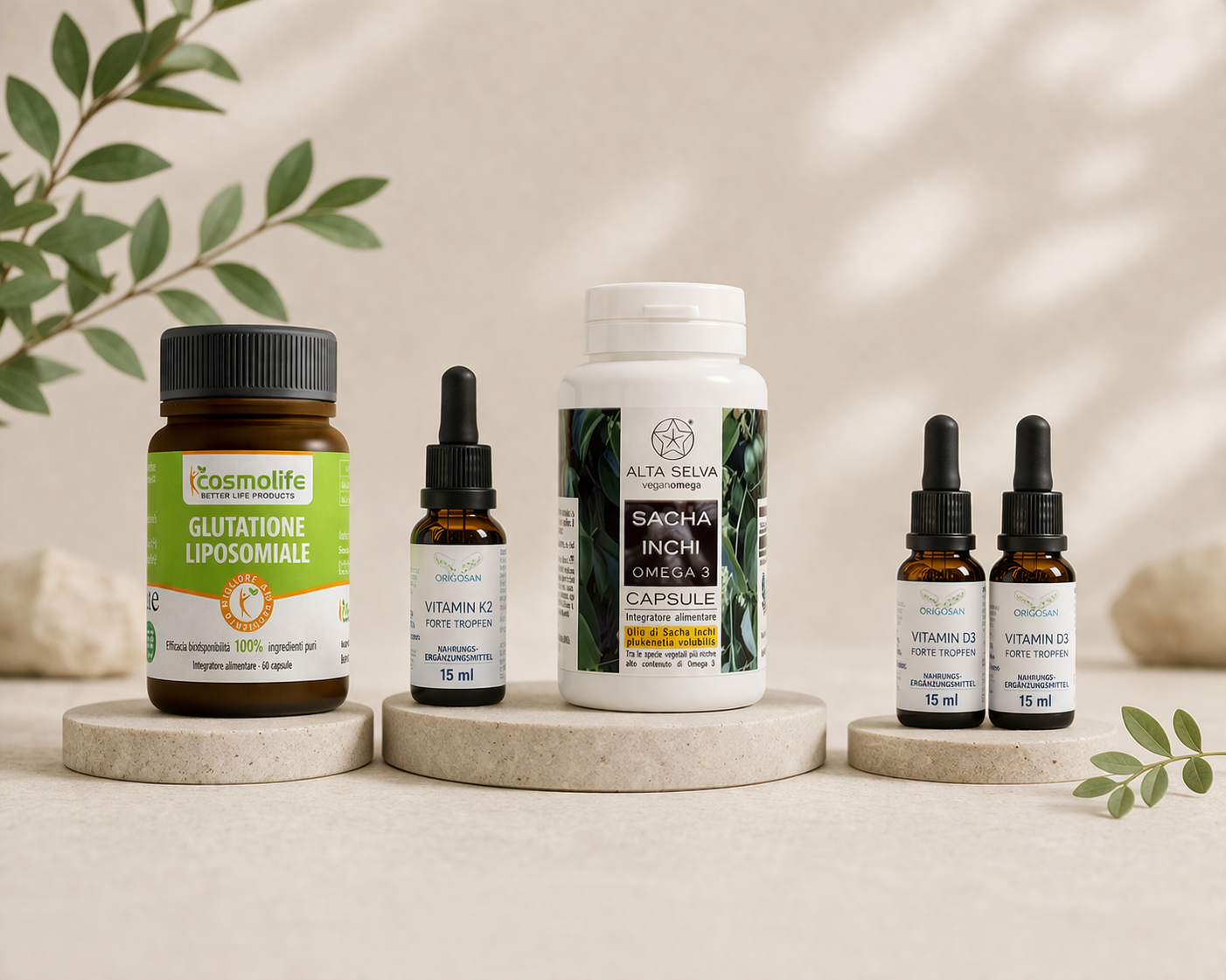 Minimalistische Nahrungsergänzungsmittel-Aufstellung Set Base Allergia - immagine 1